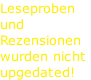 Leseproben
und
Rezensionen 
wurden nicht 
upgedated!
